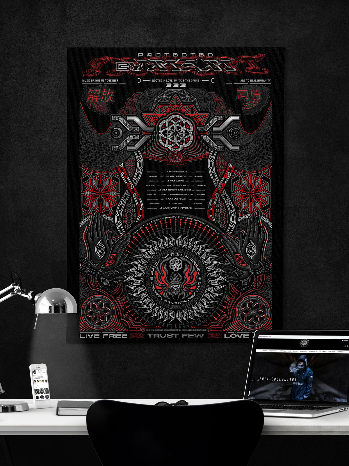 PROTECTED BY INTENT ✦ V1 RAGE NATION ✦ 111 Limited Edition Canvas Canvas 