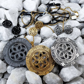 ANTIQUE SILVER • 925 Sterling Silver Geometric Amulet Jewelry 
