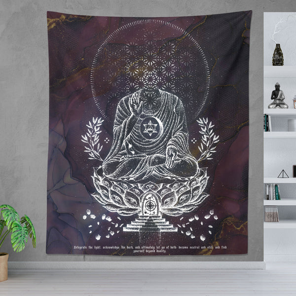 LOTUS THRONE V3 (sahasrāra सहस्रार) • GLENN THOMSON • Wall Tapestry Tapestry 