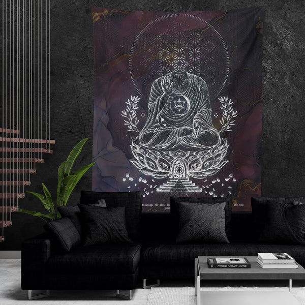 LOTUS THRONE V3 (sahasrāra सहस्रार) • GLENN THOMSON • Wall Tapestry Tapestry 