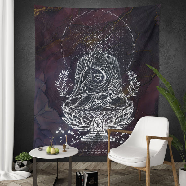 LOTUS THRONE V3 (sahasrāra सहस्रार) • GLENN THOMSON • Wall Tapestry Tapestry 