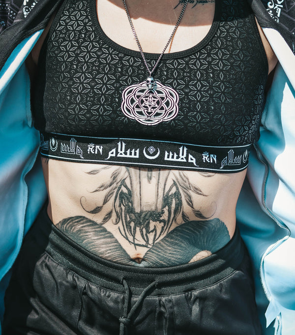 MIND OF ZEN V2 • BLACK/WHITE • Luxe Sports Bra Sports Bra 