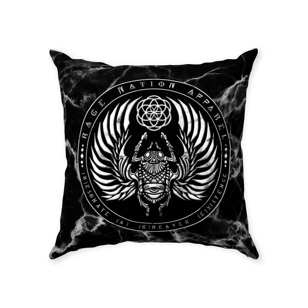 SCARAB MARBLE • Double-Sided Throw Pillow With Zipper Suede 18x18 inch