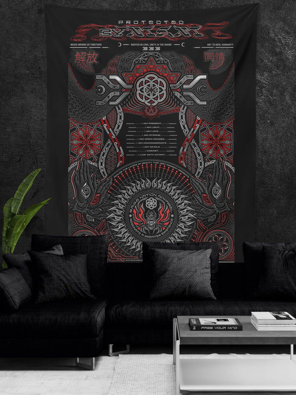 PROTECTED BY INTENT ✦ V1 RAGE NATION ✦ 111 Limited Edition Tapestry Tapestry 