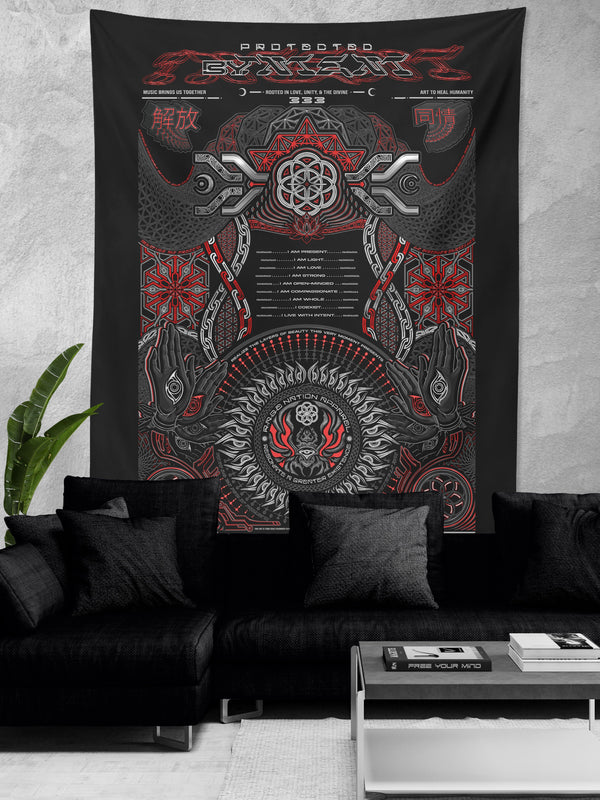 PROTECTED BY INTENT ✦ V1 RAGE NATION ✦ 111 Limited Edition Tapestry Tapestry 