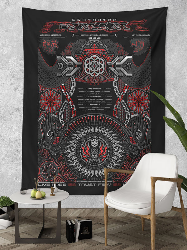 PROTECTED BY INTENT ✦ V1 RAGE NATION ✦ 111 Limited Edition Tapestry Tapestry 