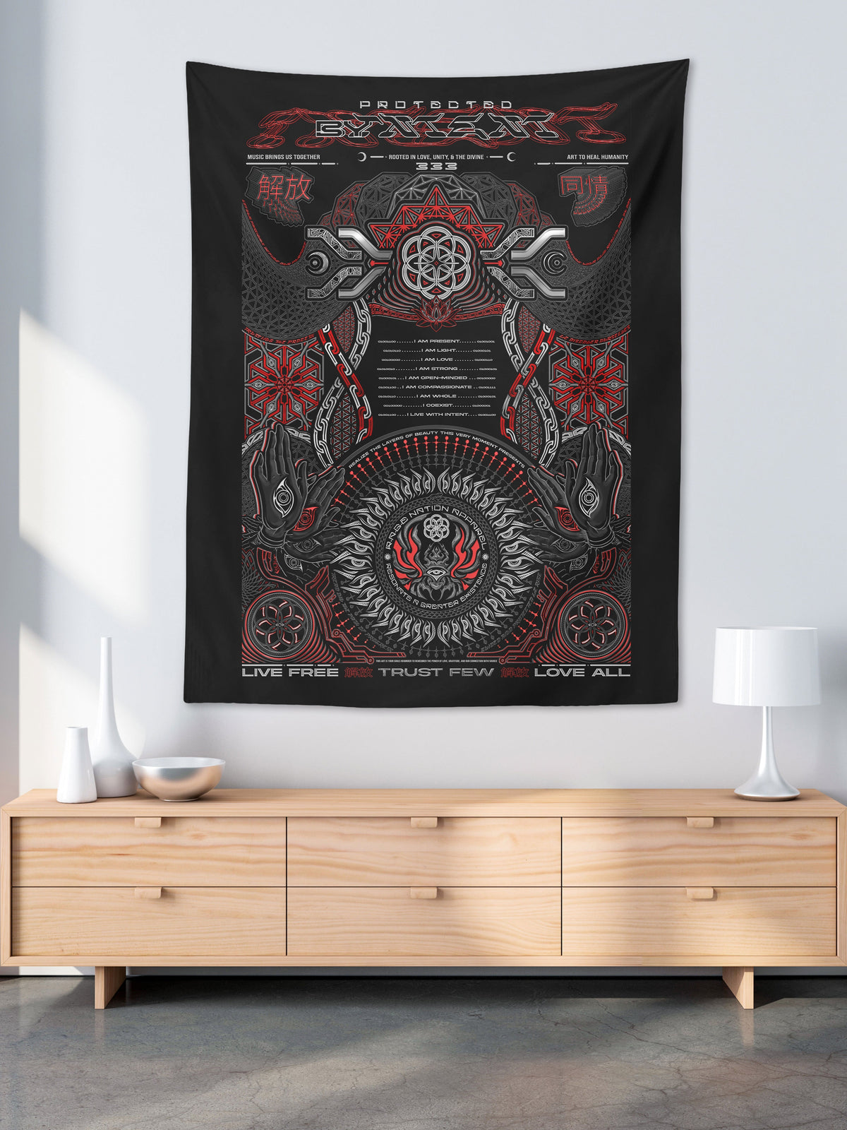 PROTECTED BY INTENT ✦ V1 RAGE NATION ✦ 111 Limited Edition Tapestry Tapestry 