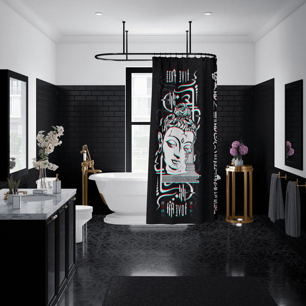 LIVE FREE LOVE ALL • Shower Curtain 