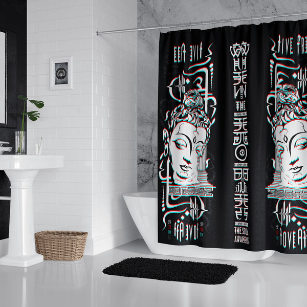 LIVE FREE LOVE ALL • Shower Curtain 