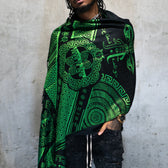 LOVE IS LAW • NUCLEAR GREEN • UV-Reactive Reversible Festival Shawl/Scarf Shawls 