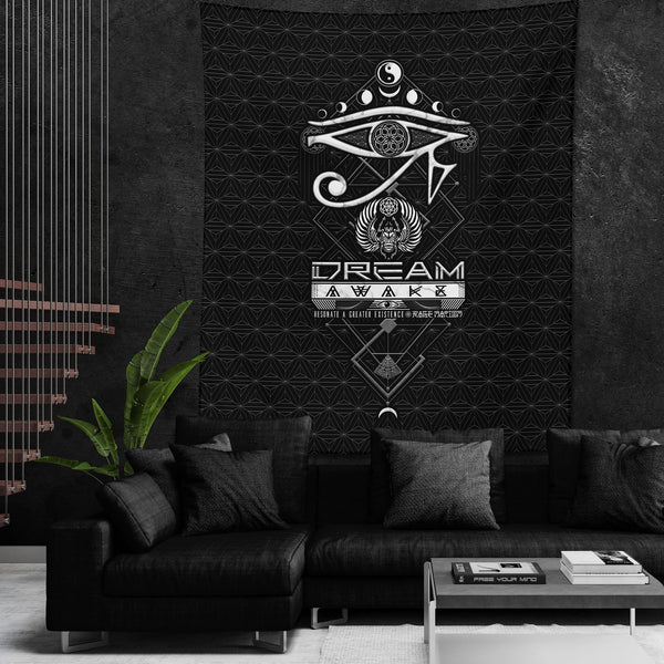 DREAM AWAKE • Sacred Geometry Tapestry Tapestry 