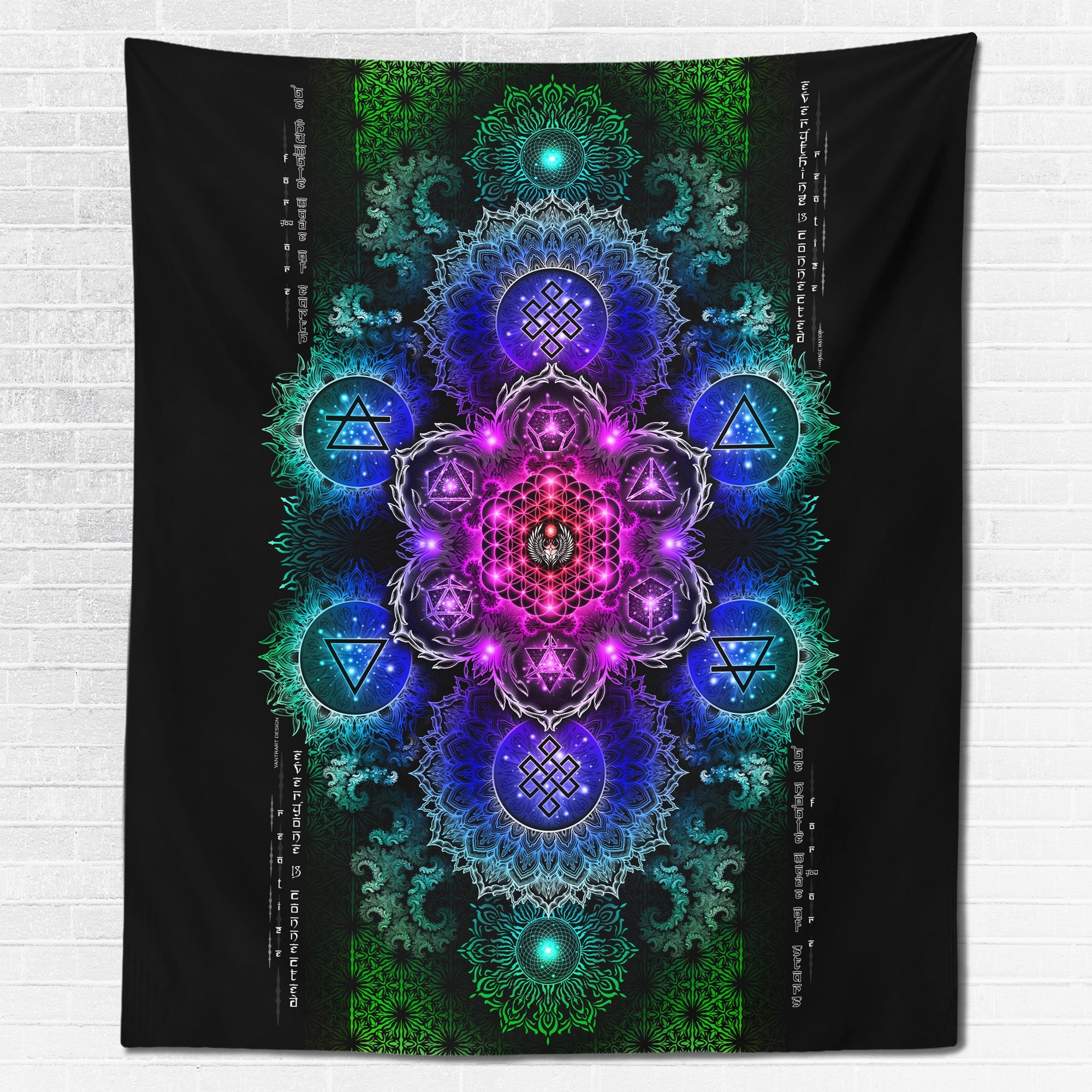 Platonic mandala 2025 v2 wall tapestry