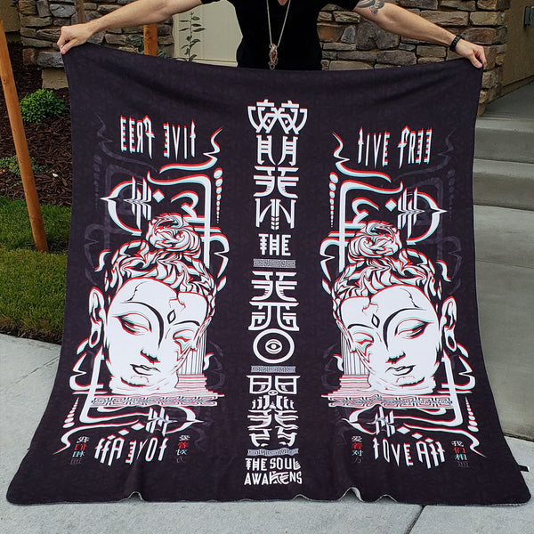 LIVE FREE LOVE ALL • Sherpa Blanket Blanket 