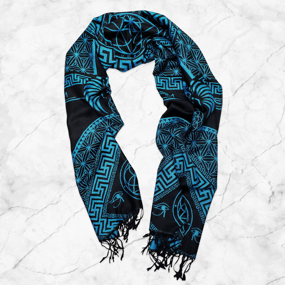 DREAM AWAKE • SKY BLUE • Reversible Festival Shawl/Scarf Shawls 