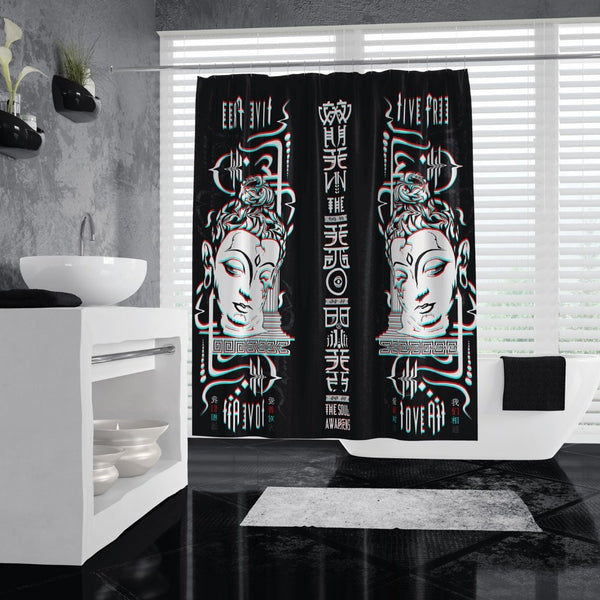 LIVE FREE LOVE ALL • Shower Curtain 