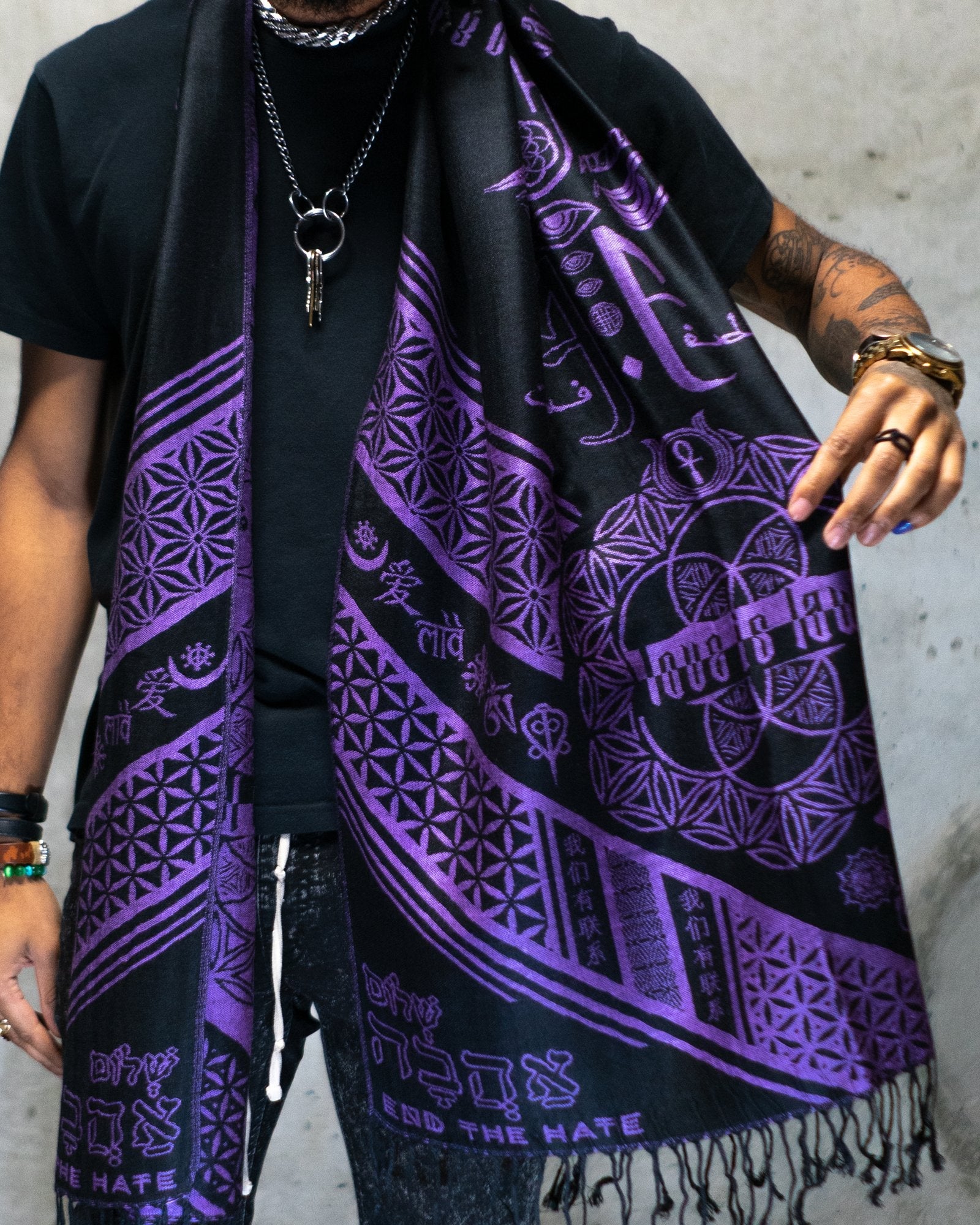 LOVE IS LAW • INDIGO • Reversible Festival Shawl/Scarf Shawls 