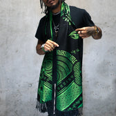 LOVE IS LAW • NUCLEAR GREEN • UV-Reactive Reversible Festival Shawl/Scarf Shawls 