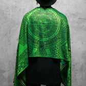 PRE-ORDER • TRANSCENDENCE • NUCLEAR GREEN • GROKKO • UV-Reactive Reversible Festival Shawl/Scarf Shawls 