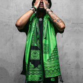 PRE-ORDER • TRANSCENDENCE • NUCLEAR GREEN • GROKKO • UV-Reactive Reversible Festival Shawl/Scarf Shawls 