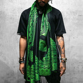 PRE-ORDER • TRANSCENDENCE • NUCLEAR GREEN • GROKKO • UV-Reactive Reversible Festival Shawl/Scarf Shawls 