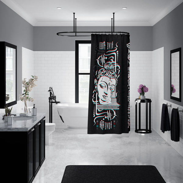 LIVE FREE LOVE ALL • Shower Curtain 