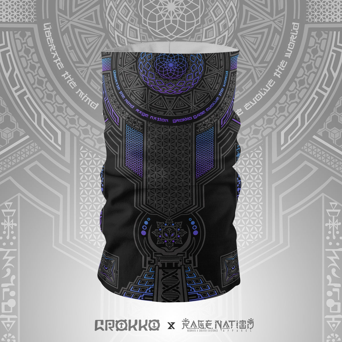 TRANSCENDENCE • 7 COLORS • GROKKO • Tube Face Masks Tube Mask PURPLE/BLUE 
