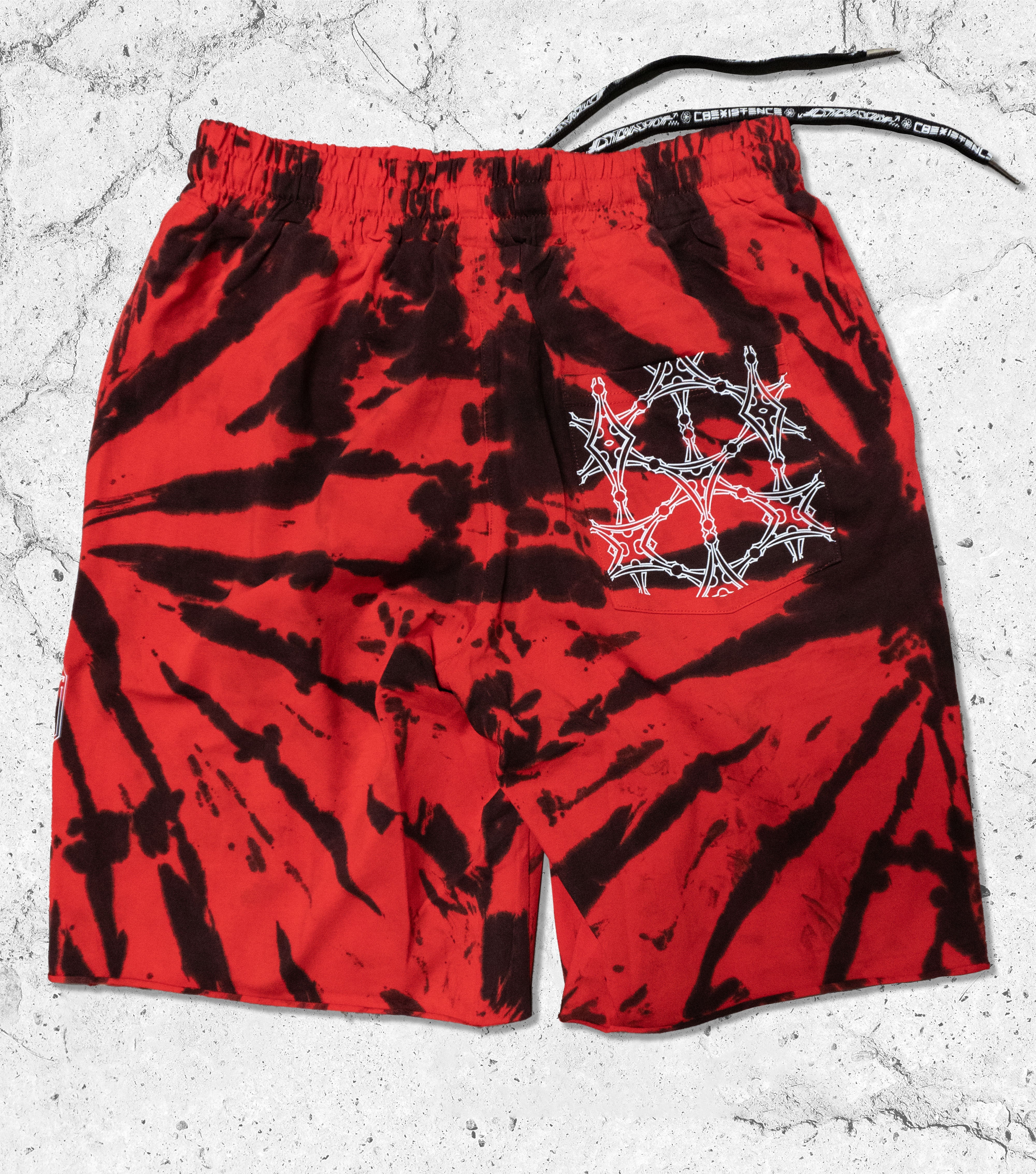 COEXIST V1 • Red Swirl Tie-Dye Lounge-Fit Shorts Shorts 