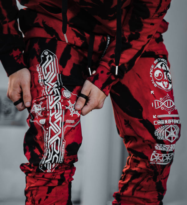 COEXIST V1 • RED SWIRL • Premium Tie-Dye Joggers Joggers 