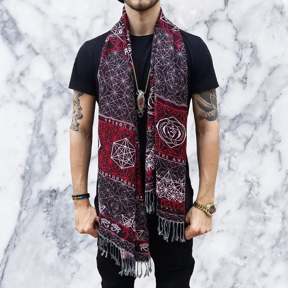 DIVINITY • Ruby • Geometric Festival Shawl Shawls 