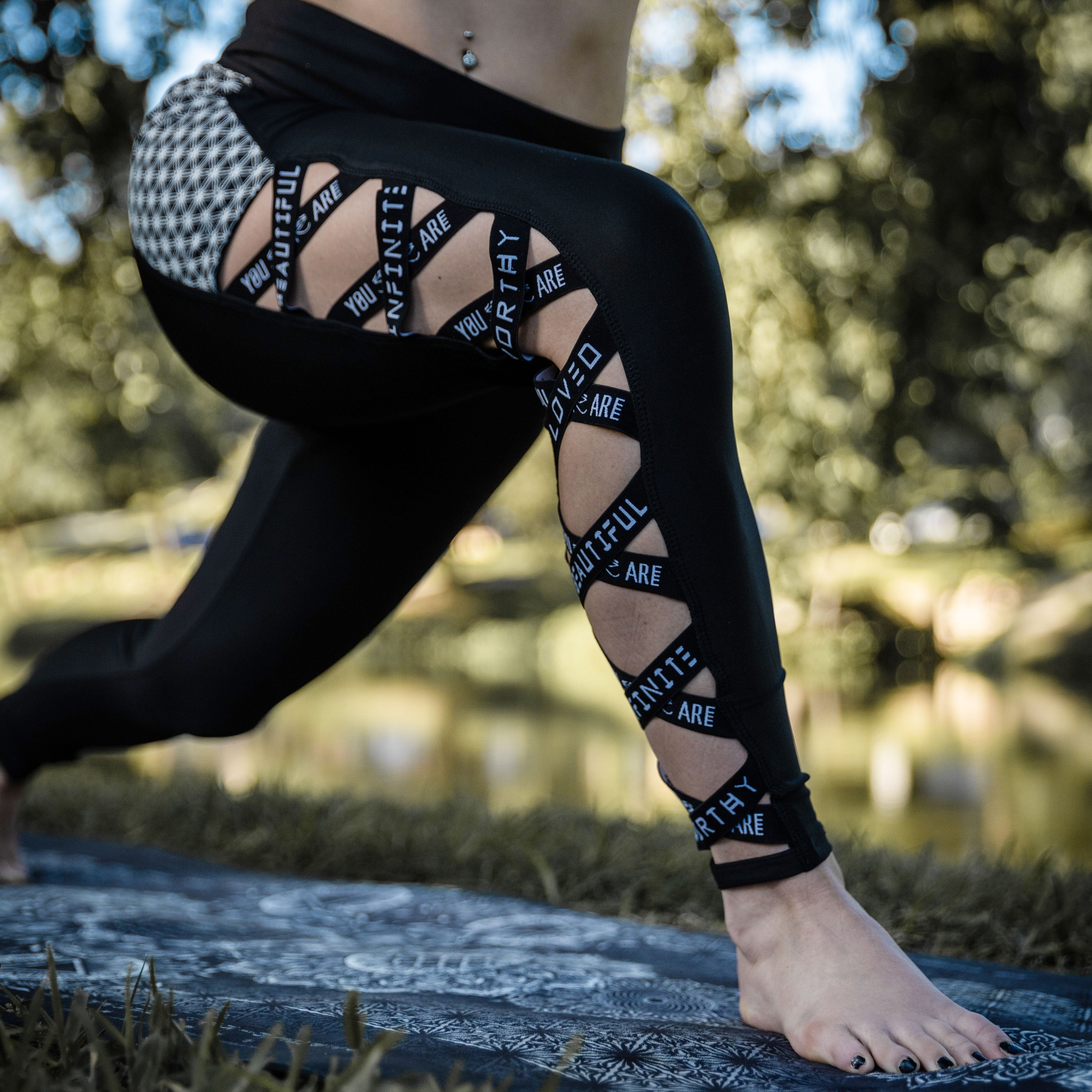 SELF-LOVE • X Band Yoga Pants / Leggings (improved waist stitching) Leggings 