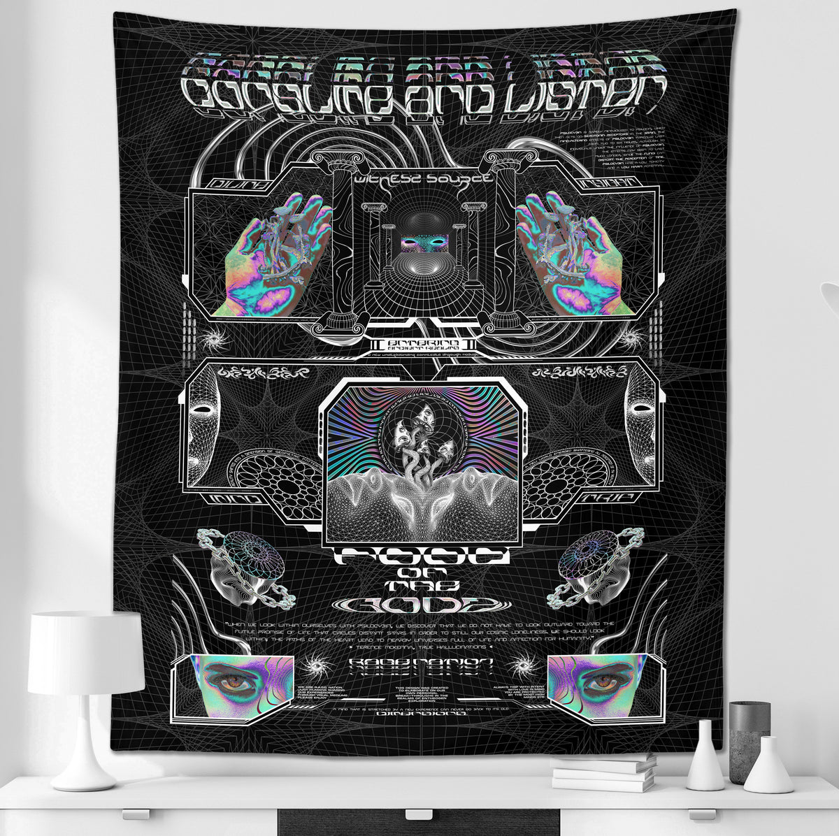 GOLDEN TEACHERS V1 • PSILOCYBIN Tribute • Wall Tapestry Tapestry 