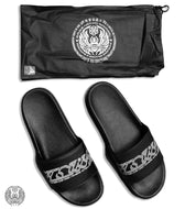 HARMONY HEALS • Cushioned Faux-Leather Slides Slides 