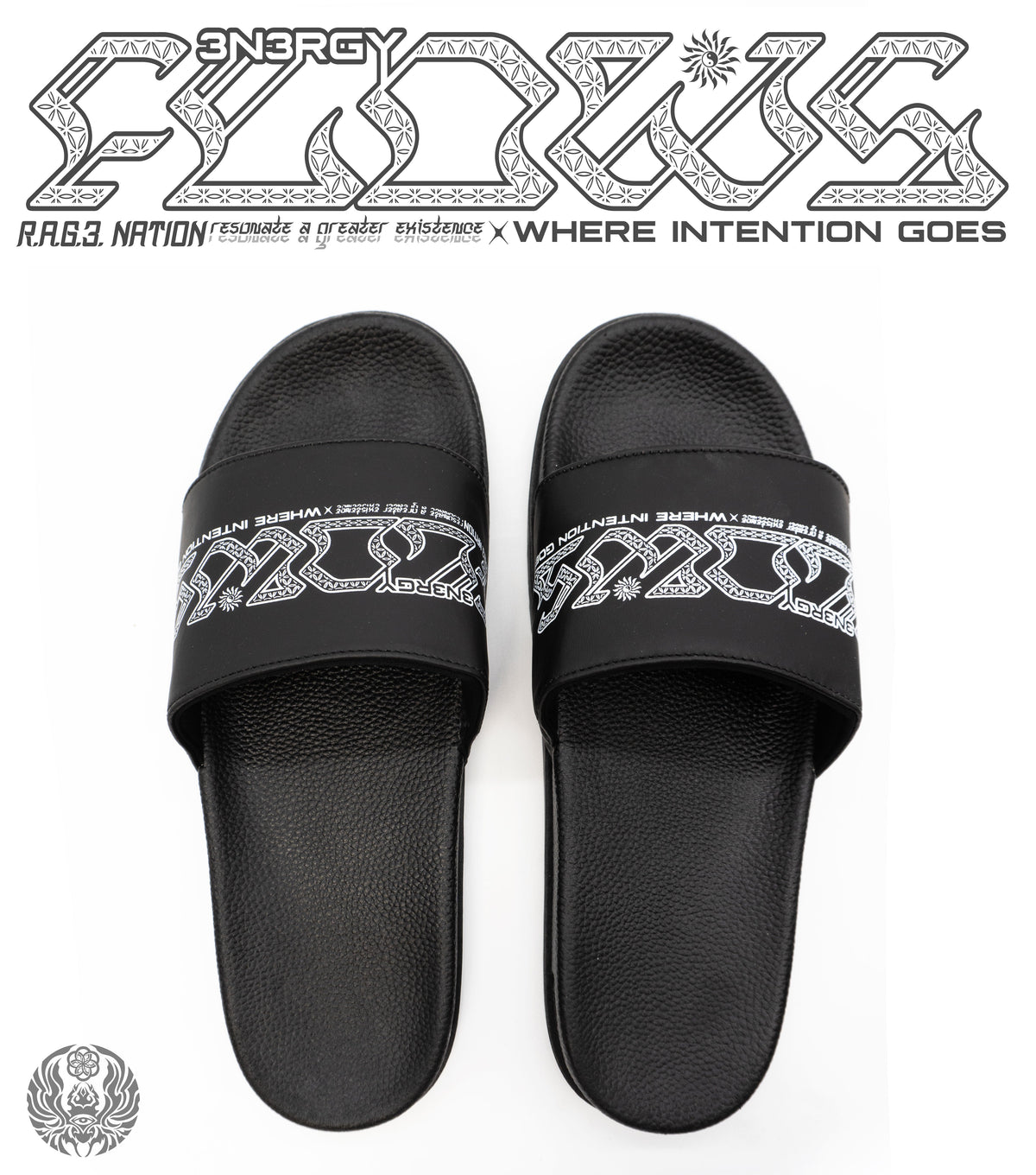 HARMONY HEALS • Cushioned Faux-Leather Slides Slides 