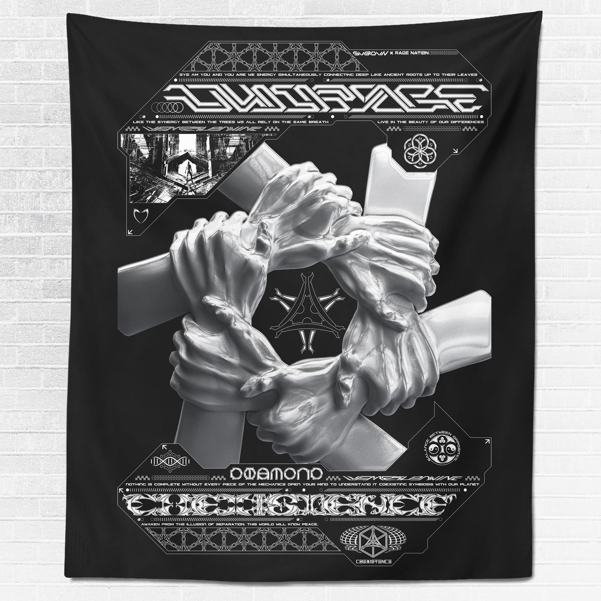 COEXIST V1 • SVBDVN • RAGE NATION • Wall Tapestry Tapestry 