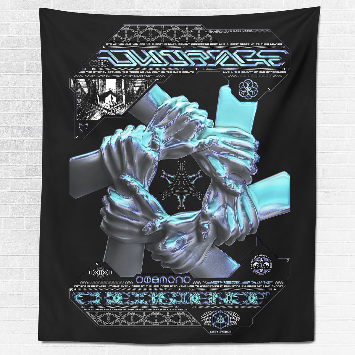 COEXIST V2 • SVBDVN x RAGE NATION • Wall Tapestry Tapestry 