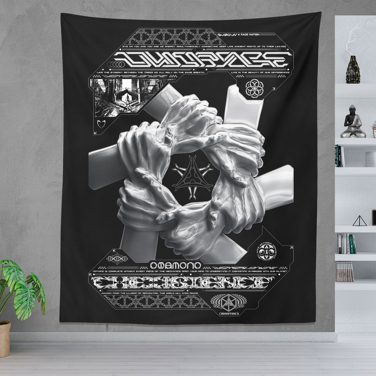 COEXIST V1 • SVBDVN • RAGE NATION • Wall Tapestry Tapestry 