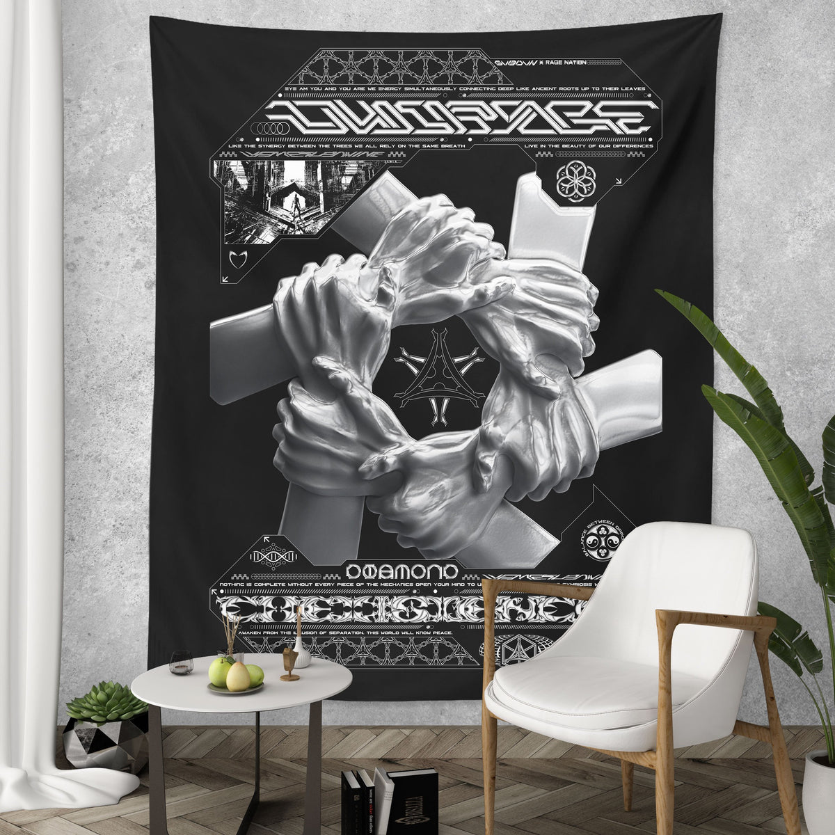 COEXIST V1 • SVBDVN • RAGE NATION • Wall Tapestry Tapestry 