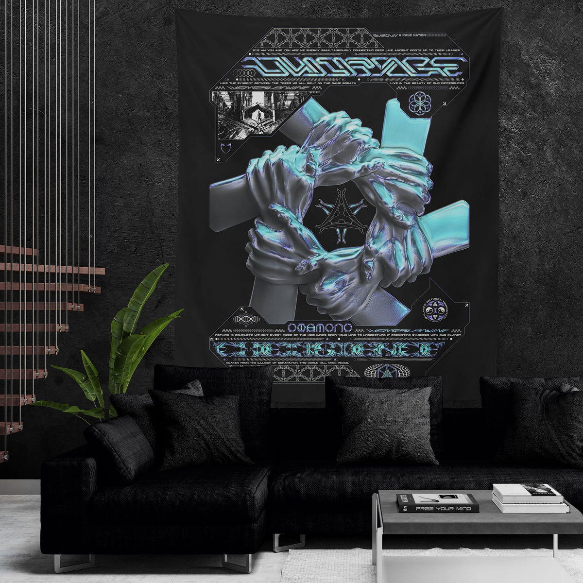 COEXIST V2 • SVBDVN x RAGE NATION • Wall Tapestry Tapestry 