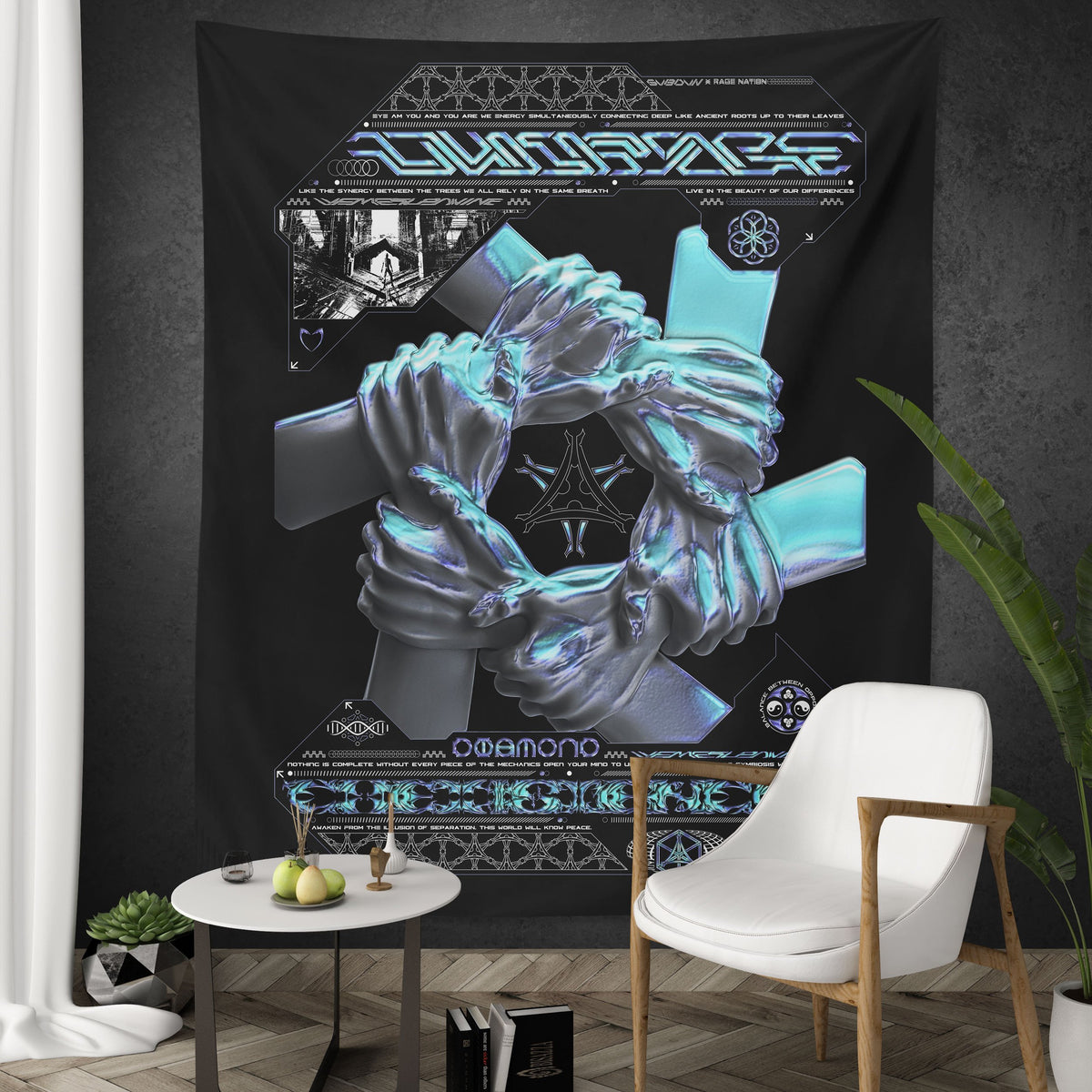 COEXIST V2 • SVBDVN x RAGE NATION • Wall Tapestry Tapestry 