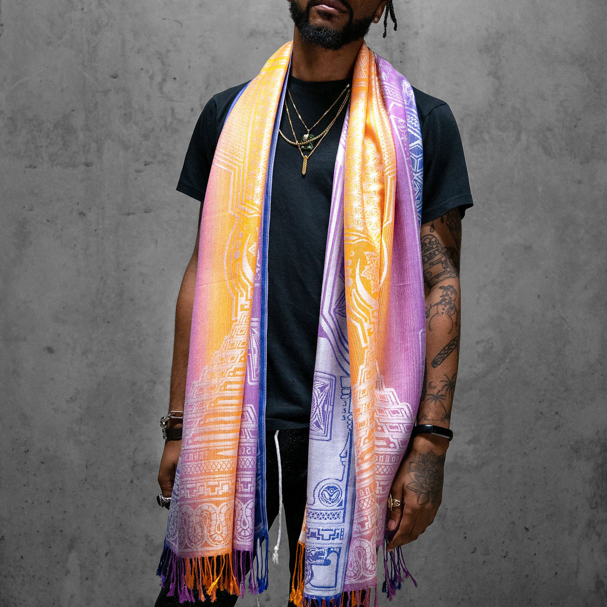 TRANSCENDENCE • SUNRISE • GROKKO • Reversible Festival Shawl/Scarf Shawls 