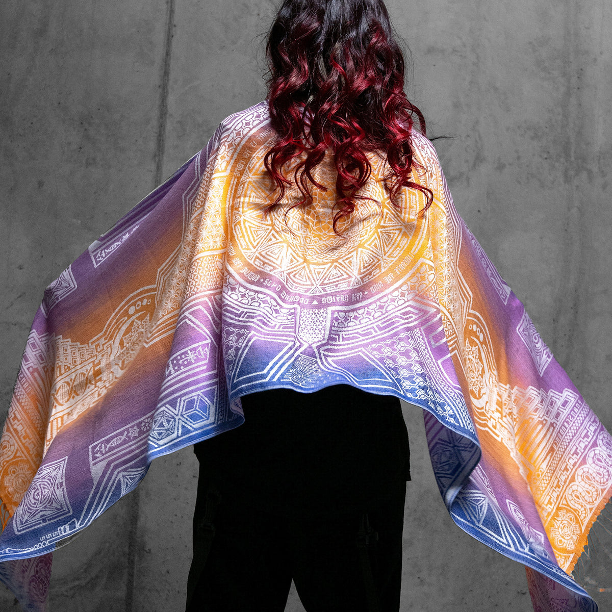 TRANSCENDENCE • SUNRISE • GROKKO • Reversible Festival Shawl/Scarf Shawls 