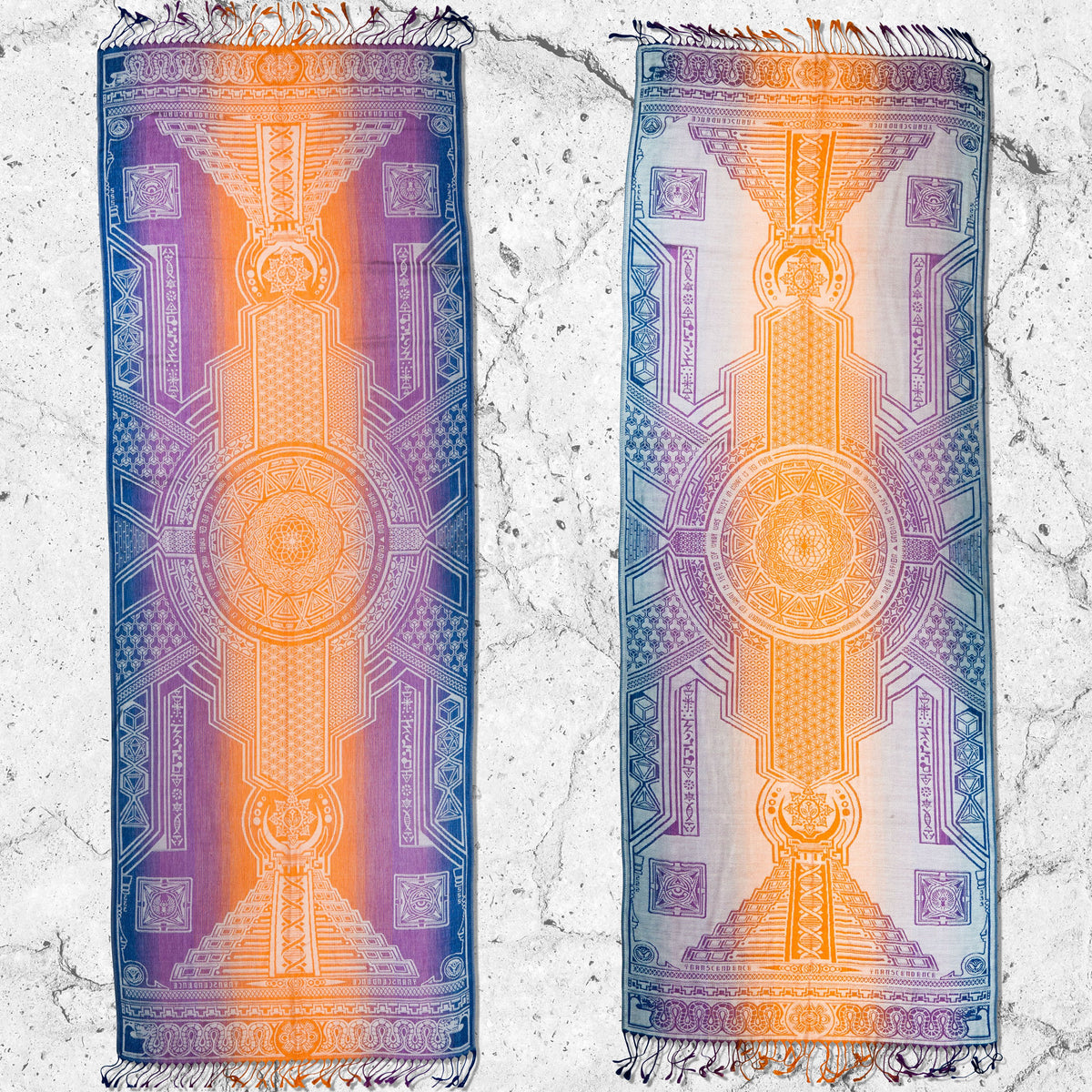 TRANSCENDENCE • SUNRISE • GROKKO • Reversible Festival Shawl/Scarf Shawls 