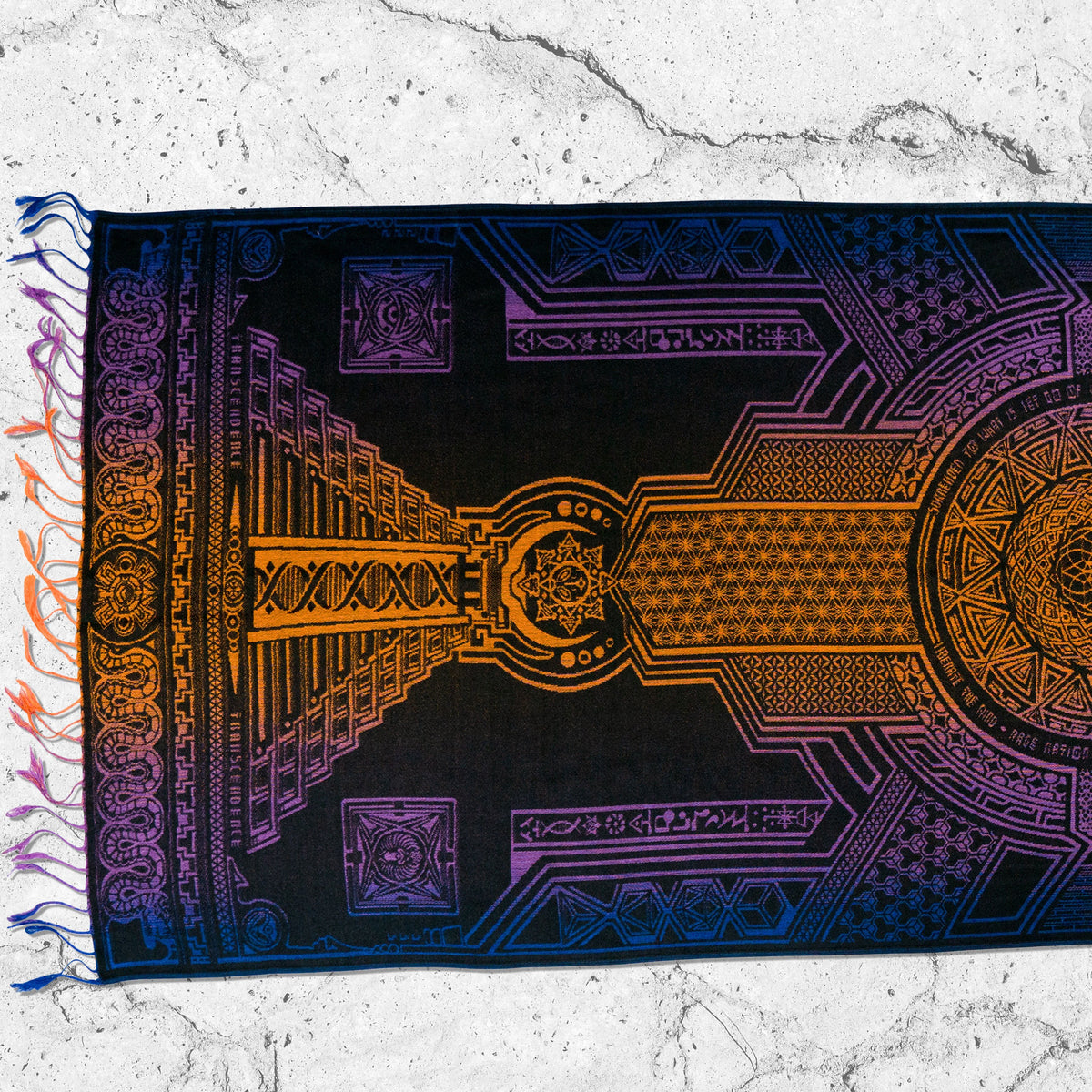 TRANSCENDENCE • SUNSET • GROKKO • Reversible Festival Shawl/Scarf Shawls 