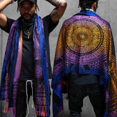 TRANSCENDENCE • SUNSET • GROKKO • Reversible Festival Shawl/Scarf Shawls 