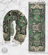 GOLDEN TEACHERS V2 • 𓍊𓋼𓍊 • UV GREEN/GOLD • Festival Shawl/Scarf Shawl 